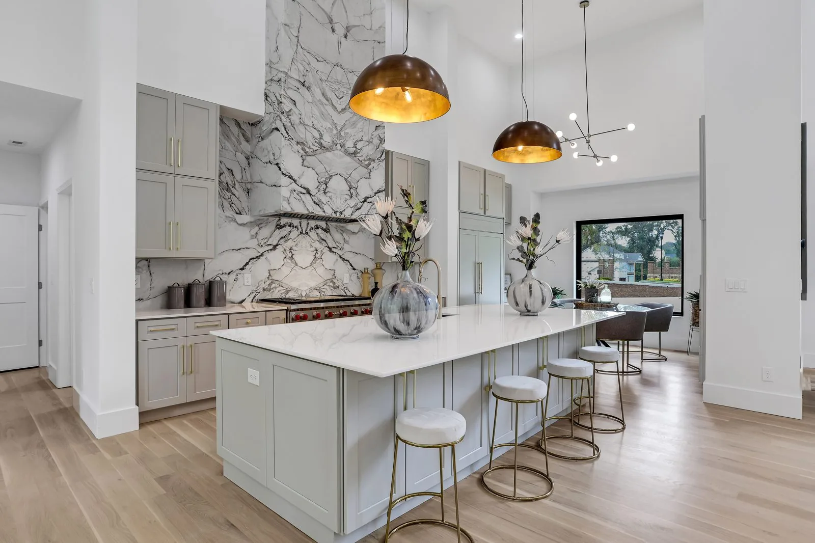 Woodland Brook — Kitchen & book-matched marble